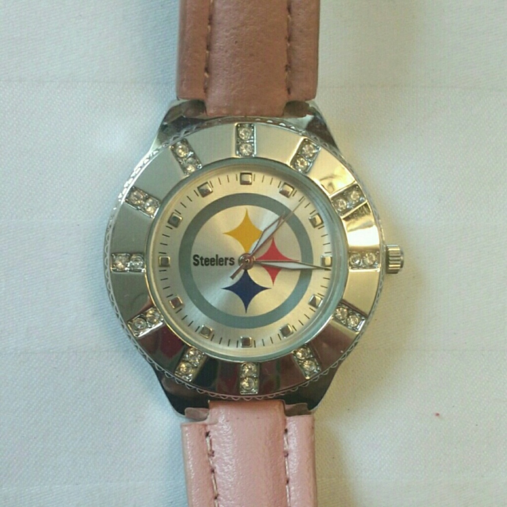 Game Time NFL Pittsburgh Steelers watch with rhinestones